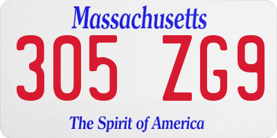 MA license plate 305ZG9