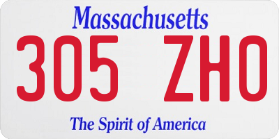 MA license plate 305ZH0