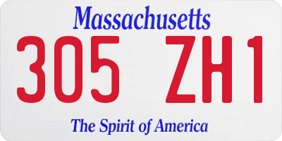 MA license plate 305ZH1