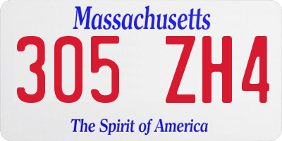 MA license plate 305ZH4