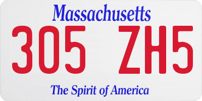 MA license plate 305ZH5