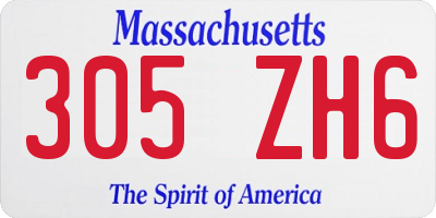 MA license plate 305ZH6