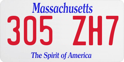 MA license plate 305ZH7