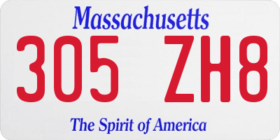 MA license plate 305ZH8