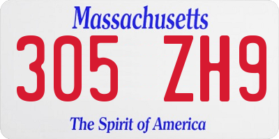 MA license plate 305ZH9