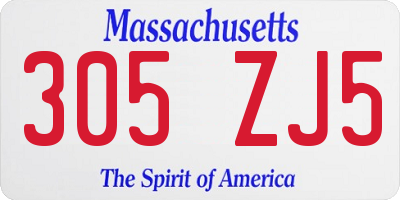 MA license plate 305ZJ5