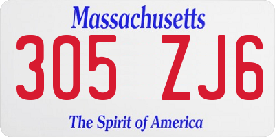 MA license plate 305ZJ6