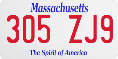 MA license plate 305ZJ9
