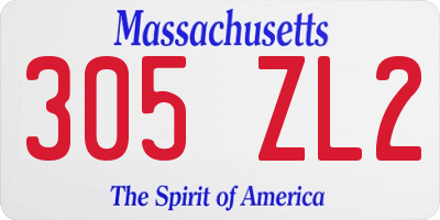 MA license plate 305ZL2