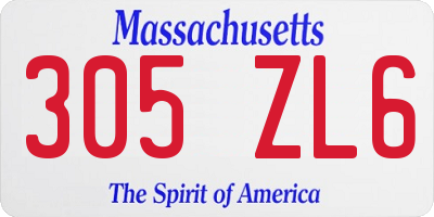 MA license plate 305ZL6
