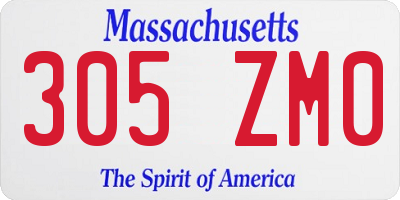 MA license plate 305ZM0