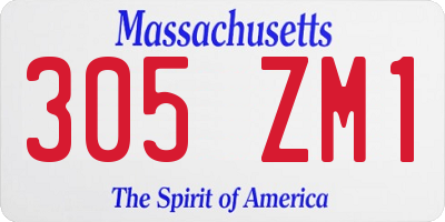 MA license plate 305ZM1