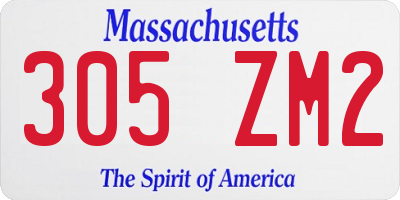 MA license plate 305ZM2