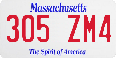 MA license plate 305ZM4