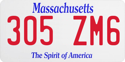 MA license plate 305ZM6