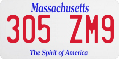 MA license plate 305ZM9