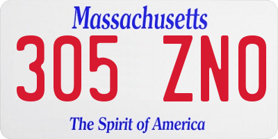 MA license plate 305ZN0