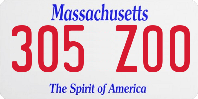 MA license plate 305ZO0