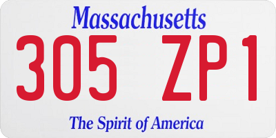 MA license plate 305ZP1