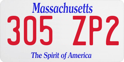 MA license plate 305ZP2