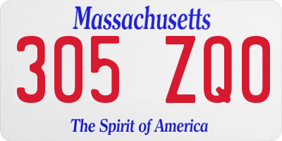 MA license plate 305ZQ0