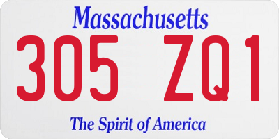 MA license plate 305ZQ1