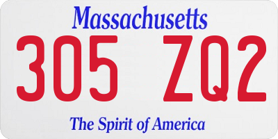 MA license plate 305ZQ2