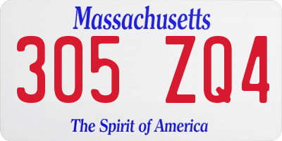 MA license plate 305ZQ4