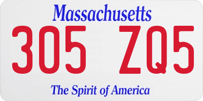 MA license plate 305ZQ5