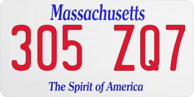 MA license plate 305ZQ7