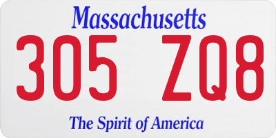 MA license plate 305ZQ8