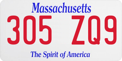 MA license plate 305ZQ9