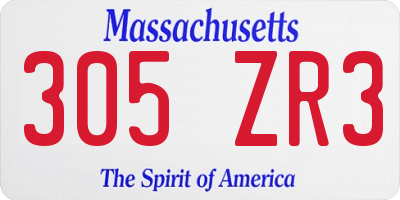 MA license plate 305ZR3