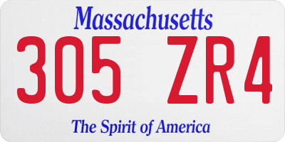 MA license plate 305ZR4