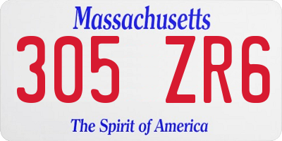 MA license plate 305ZR6