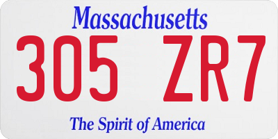 MA license plate 305ZR7