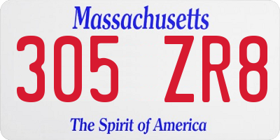 MA license plate 305ZR8