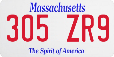 MA license plate 305ZR9