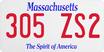 MA license plate 305ZS2