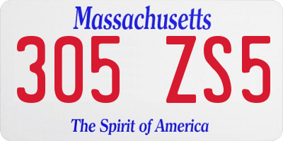 MA license plate 305ZS5