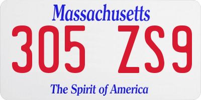 MA license plate 305ZS9