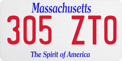 MA license plate 305ZT0