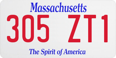MA license plate 305ZT1