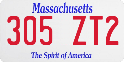 MA license plate 305ZT2
