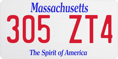 MA license plate 305ZT4