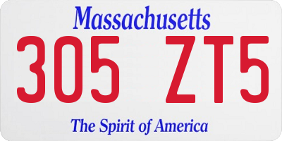 MA license plate 305ZT5