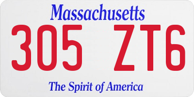 MA license plate 305ZT6