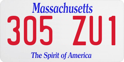 MA license plate 305ZU1