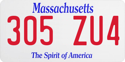 MA license plate 305ZU4