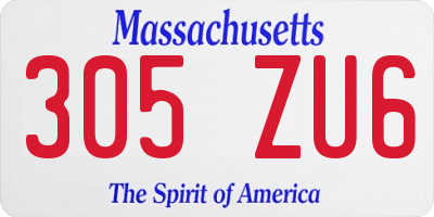 MA license plate 305ZU6